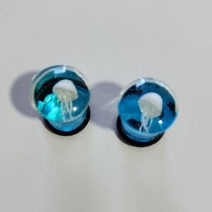 Blue Glass Jellyfish Ear Plugs Unisex